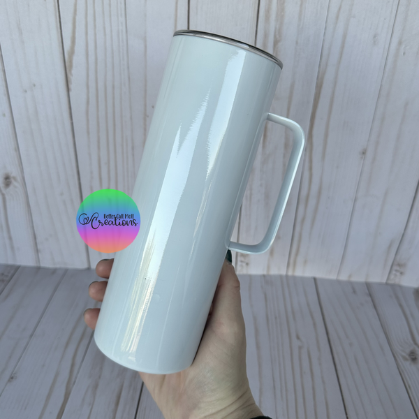 Sublimation 20oz Stainless Steel Skinny Tumbler with Handle & Lid