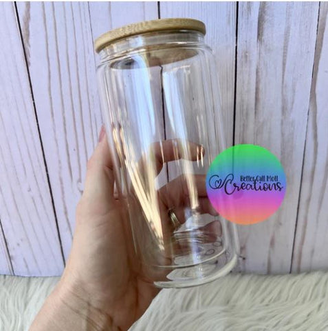 Snow Globe Tumbler With Glitter Snow Globe Glass Can Iced Coffee Cup  Soda/beer Can Glass 16oz With Bamboo Lid & Acrylic Straw 