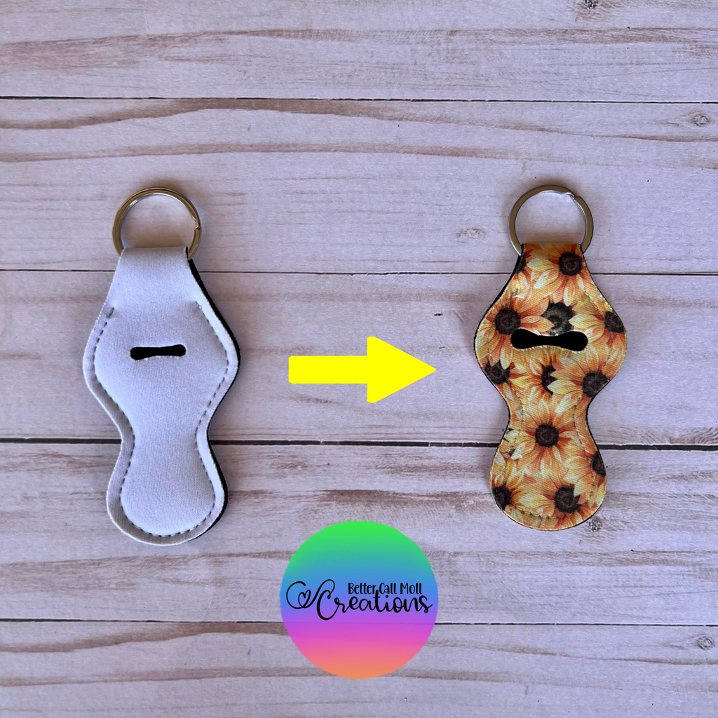 Key Chain-Sublimation Blank Neoprene Chapstick Key Chain