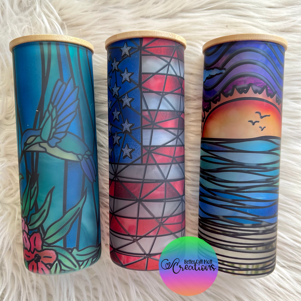 Bamboo Lid Glass Sublimation Tumbler – The Craft Hut SCS